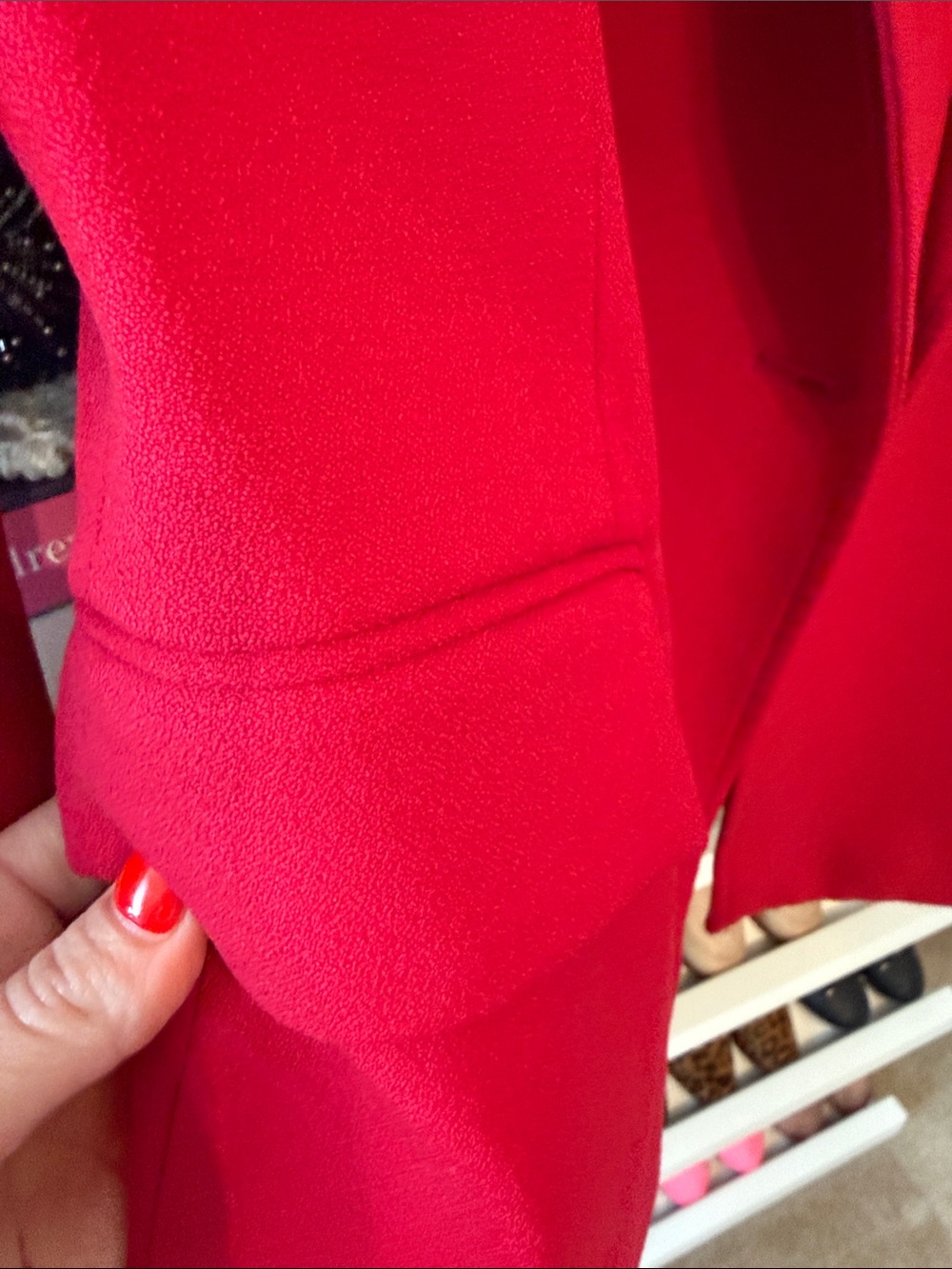 Zara Vibrant Red Double-Breasted Blazer with Gold Buttons - Picture 5 of 11